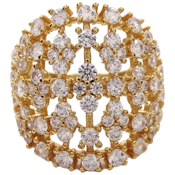 Savvy Cie 18k Gold Simulated Diamond Fashion Ring