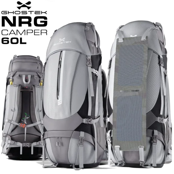 Ghostek NRGcamper Solar Charging Backpack with 16,000mAh Battery & 5 USB Ports
