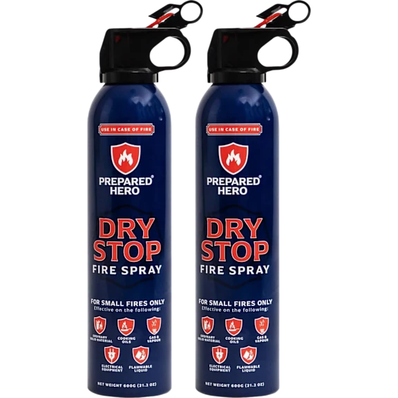 2-Pack or 4-Pack: Prepared Hero Dry Stop Fire Sprays