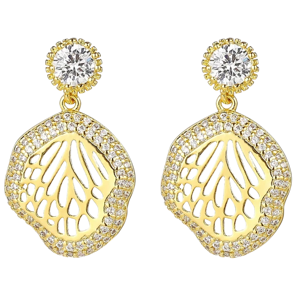 A&M Gold-Tone Beach Seashell Earrings