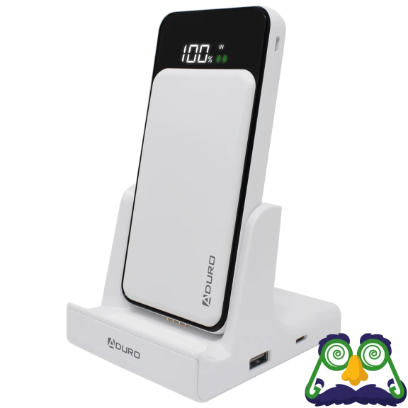 Aduro PowerUp 2-in-1 Qi Wireless Charging Battery & Desktop Charging Station