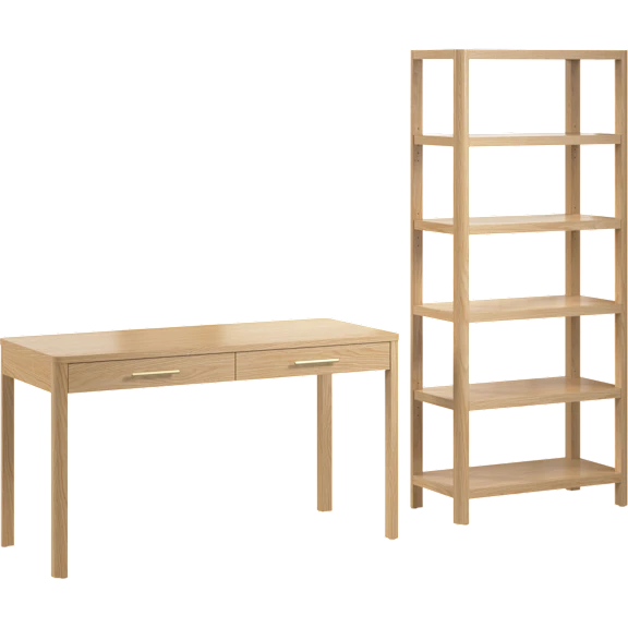 Vera 54W Writing Desk with 5 Shelf Bookcase