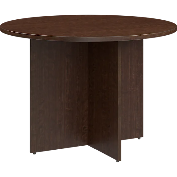 42-inch Round Conference Table with Wood Base