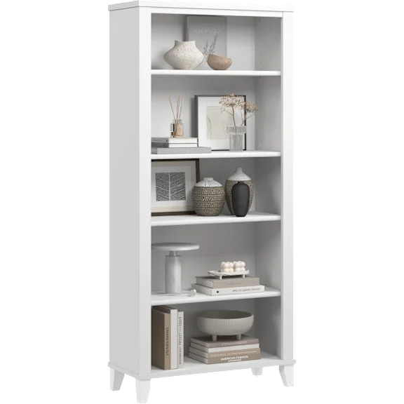 Somerset Tall 5 Shelf Bookcase in White