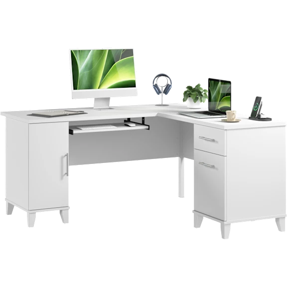 Bush Home Somerset 60W L Shaped Desk with Storage