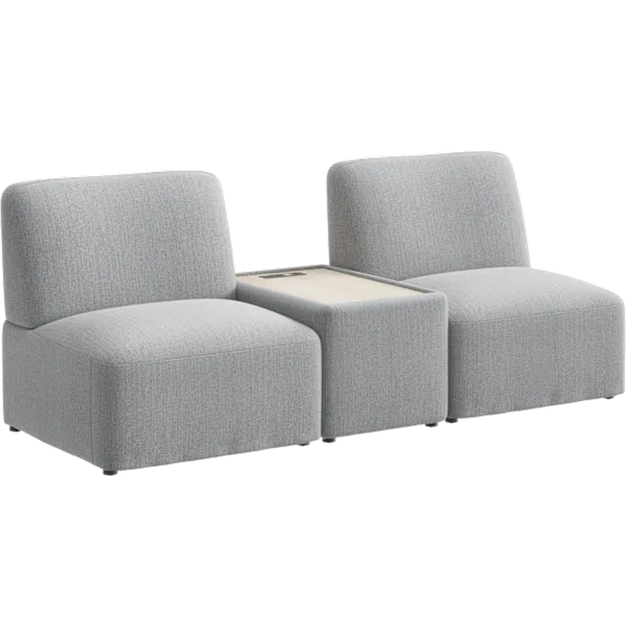 Assemble Modular 2 Seater Sectional with Charging Station