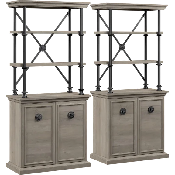 2-Pack: Coliseum Designer Bookcase with Doors