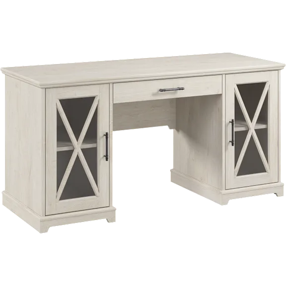 Lennox 60W Farmhouse Desk with Storage and Keyboard Tray
