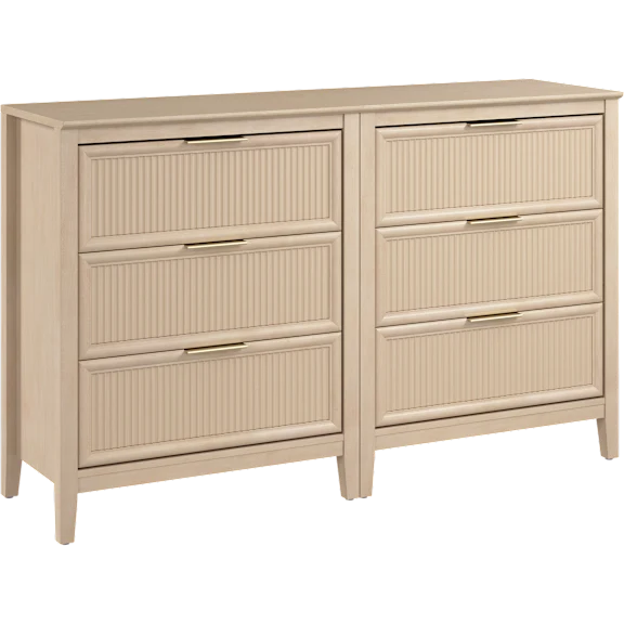 2-Pack: Camille Fluted 3 Drawer Dresser