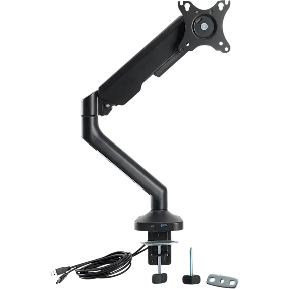 Adjustable Single Monitor Arm with USB