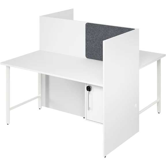 Hustle 60-inch 2 Person Office Cubicles with Locking Storage Cabinet