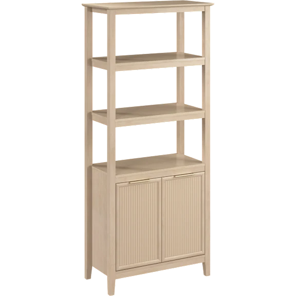 Camille Fluted 5 Shelf Bookcase with Doors