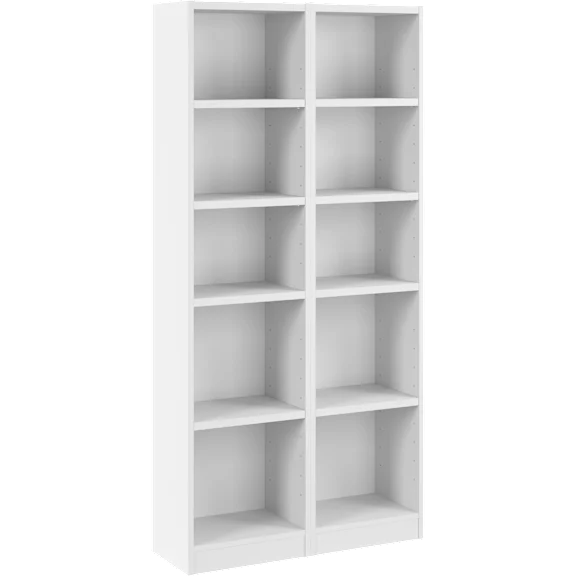 2-Pack: Universal 17W Narrow 5 Shelf Bookcase