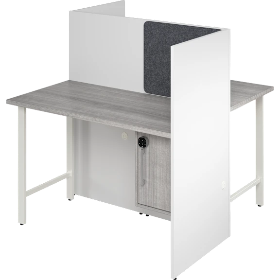 Hustle 48-inch 2 Person Office Cubicles with Locking Storage Cabinet