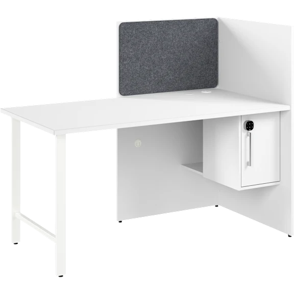 Hustle 60-inch Cubicle Desk for Office with Locking Storage Cabinet