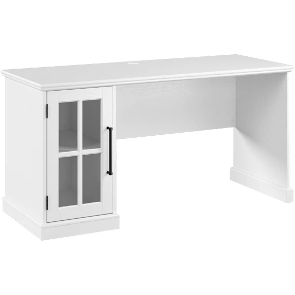 Westbrook 60W Computer Desk with Storage Cabinet in White Ash