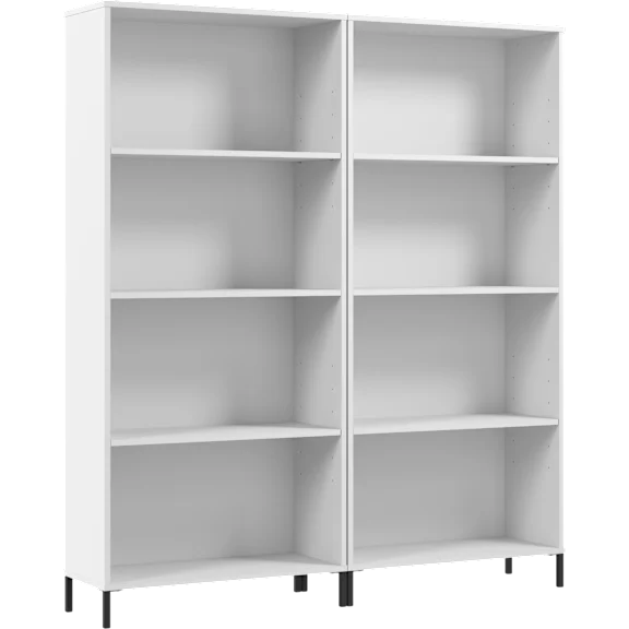 Essence 4 Shelf Bookcase - Set of 2 in White