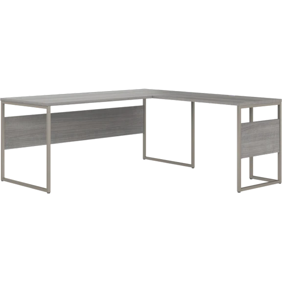 Hybrid 72W x 30D L Shaped Table Desk with Metal Legs