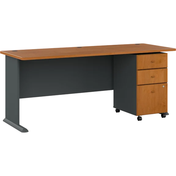 Series A 72W Desk with Mobile File Cabinet
