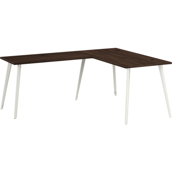 Vista 60W x 30D L Shaped Desk with Splayed Metal Legs