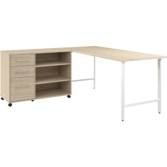 Hustle 72W x 30D Computer Desk and Storage Cabinet with Drawers and Shelves