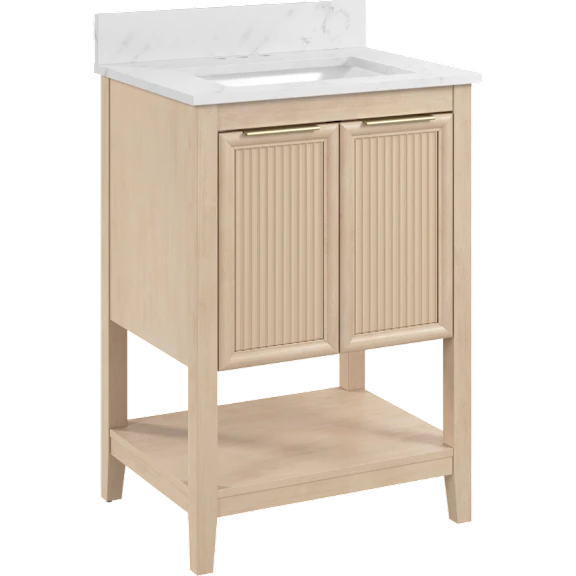 Camille 24W Fluted Vanity with Faux Marble Basin