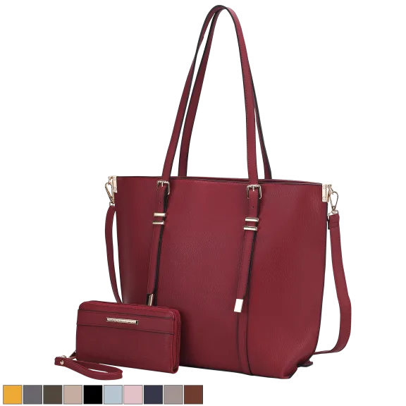 MKF Collection Emery Vegan Leather Women's Tote Bag with Wallet by Mia K
