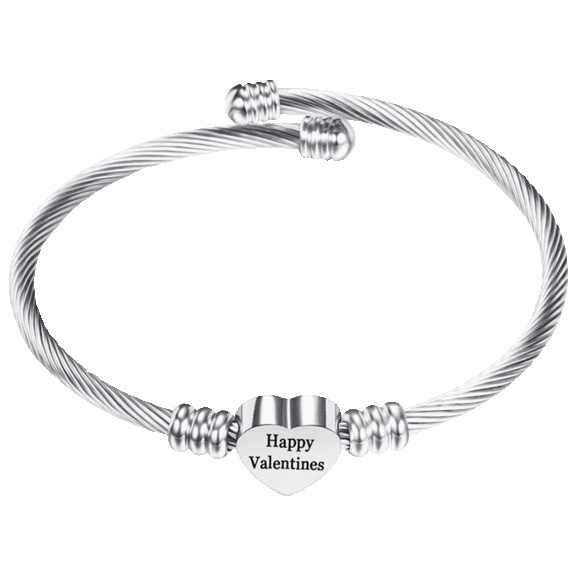 Golden NYC Heart Cable Initial Bracelet in Stainless Steel - Special Occasions