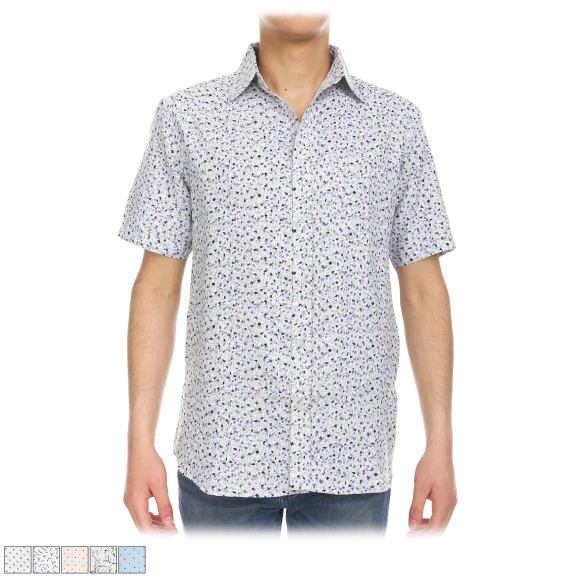 Men's Short Sleeve Printed Button Down Shirts