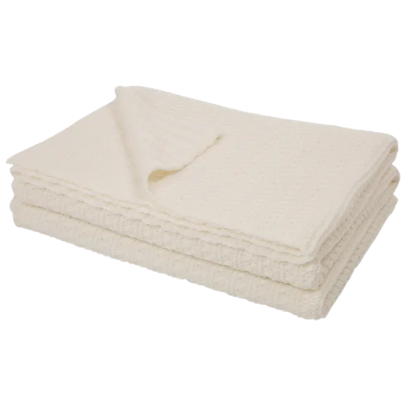 Glitzhome 60"L*50"W Knitted Acrylic White Throw Blanket 800g