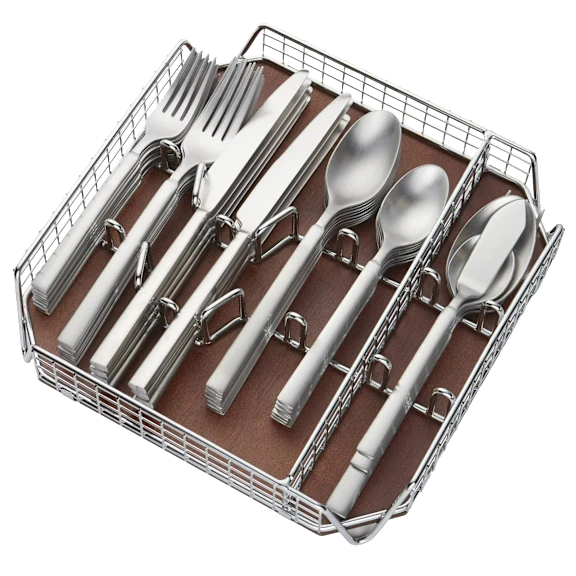 Cambridge 45-Piece Gailann Satin Stainless Steel Flatware Set with Caddy