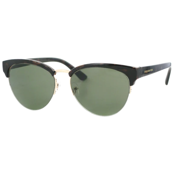 Jones New York Gold & Tortoise Clubmaster Frames With Green Lenses
