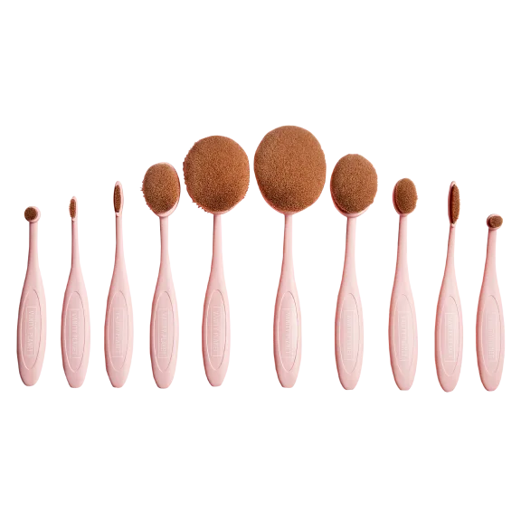 Vanity Planet Blend Party 10 Piece Oval Makeup Brush Set