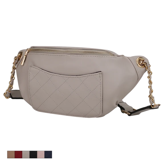 MKF Collection Denise Quilted Chain Link Belt Waist Bag by Mia K.