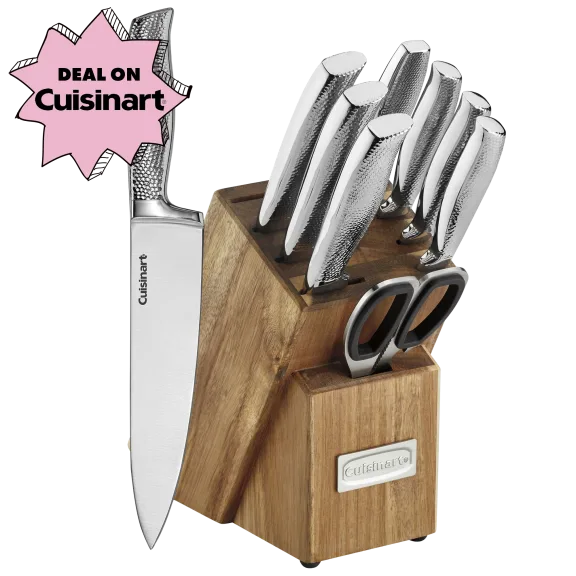 Cuisinart 10-Piece Stainless Steel Hammered Knife Block Set