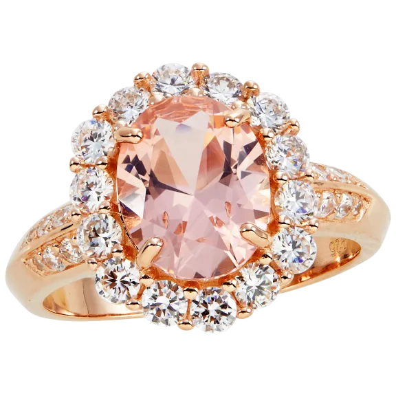 Savvy Cie Morganite Halo Cocktail Ring