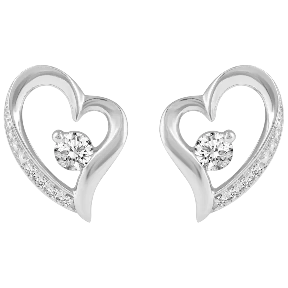 Prime and Pure Heart Earrings set in 925 Sterling Silver