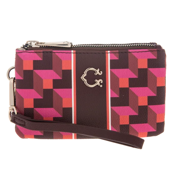 Spring Building Blocks Pattern Palmer Double Zip Wristlet by C. Wonder