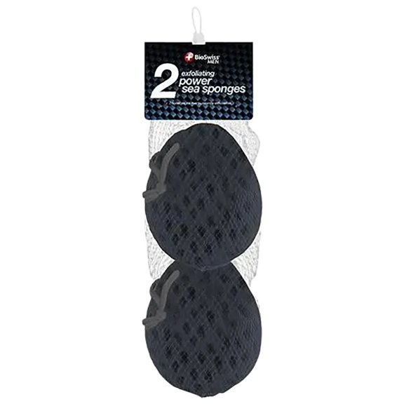 2-Pack: BIOSWISS Charcoal Infused Sea Sponge