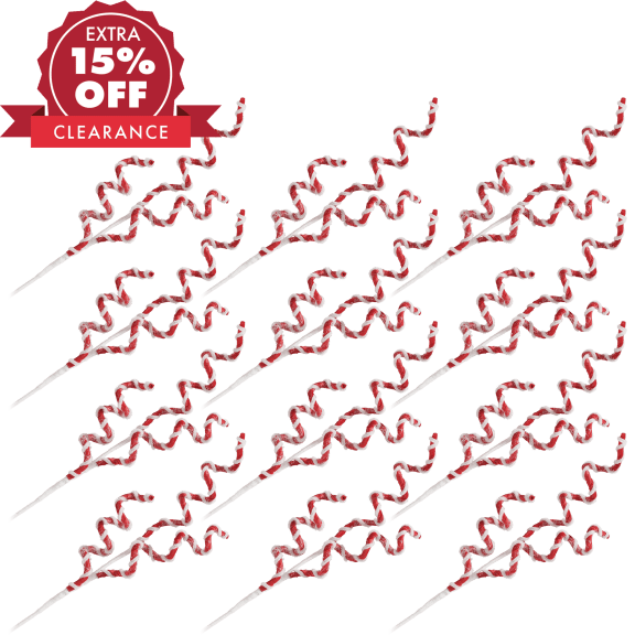 12-Pack: Candy Cane Stripe Curly Picks By Valerie Parr Hill Collection