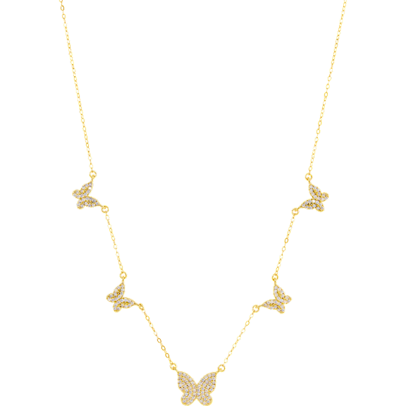 Savvy Cie Pave Butterfly Station Necklace or Bracelet