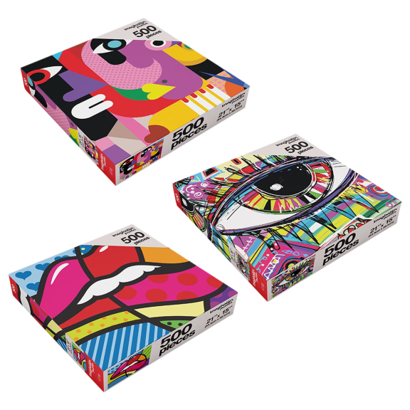 3-Pack: Imagination Puzzles 500 Piece Every Piece Is Unique Puzzle