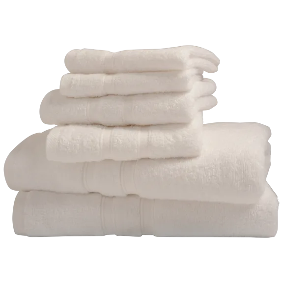 Bibb Home 6-Piece Egyptian Cotton Zero Twist Towel Sets