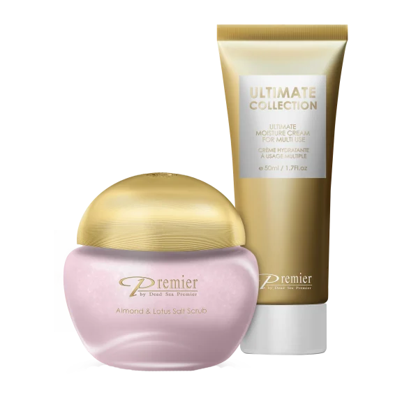 Premier Luxury Skin Care Almond & Lotus Salt Scrub Set