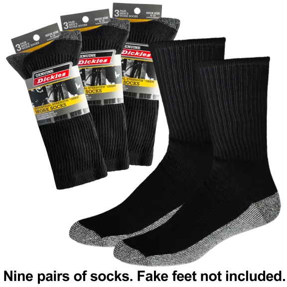 9-Pack: Dickies Industrial Strength Crew Work Socks
