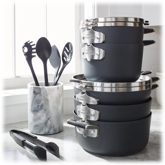 Calphalon Select Space-Saving Hard-Anodized Nonstick 14-Piece Cookware Set