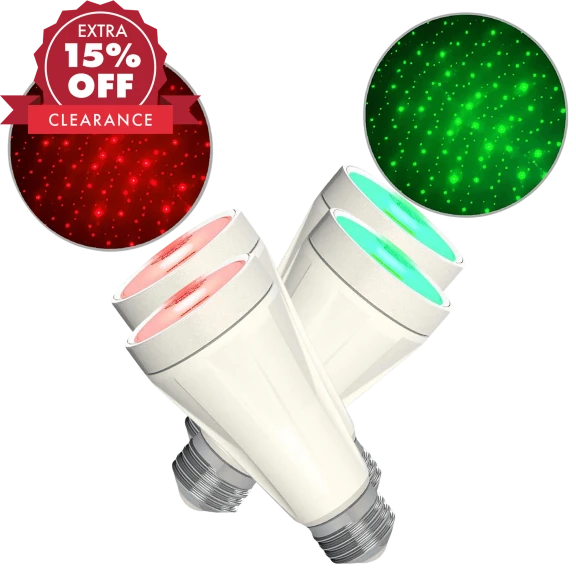 4-Pack: BlissLights BlissBulb Laser Star Projector Bulbs