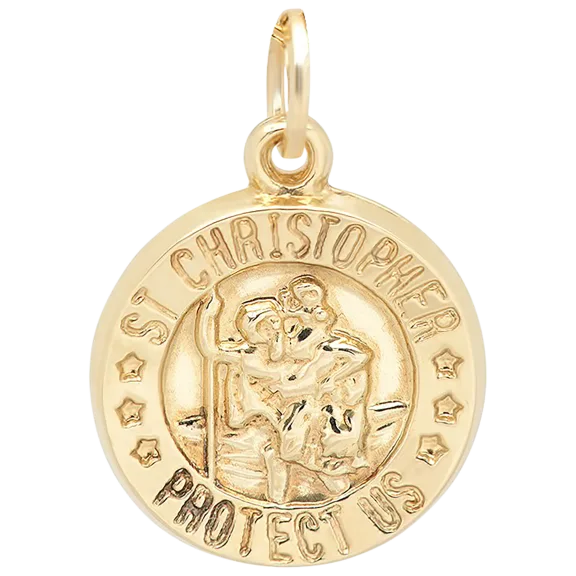 Pori Jewelers 14K Gold St. Christopher Medallion Pendant