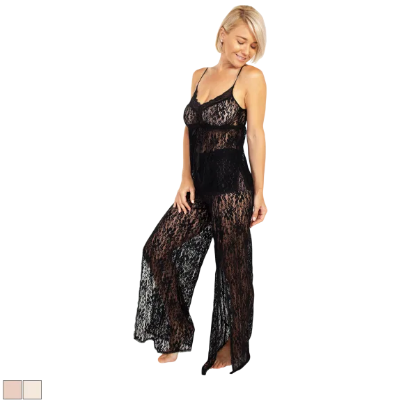 Up All Night By Rhonda Shear Stretch Lace Cami and Pant Set