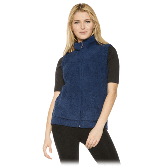 Rhonda Shear Marshmallow Zip Front Vest